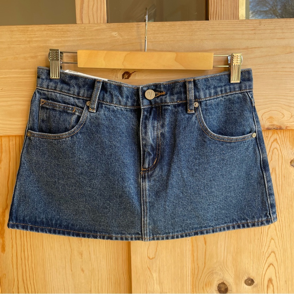 Abrand Dark Blue Denim Mini Skirt